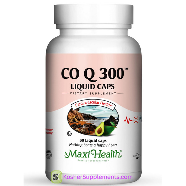 Maxi Health CoQ10 300 mg Liquid Caps Kosher Supplement